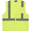 Erb Safety Aware Wear® ANSI Class 2 Economy Mesh Vest, 61647 - Lime, Size M 61647